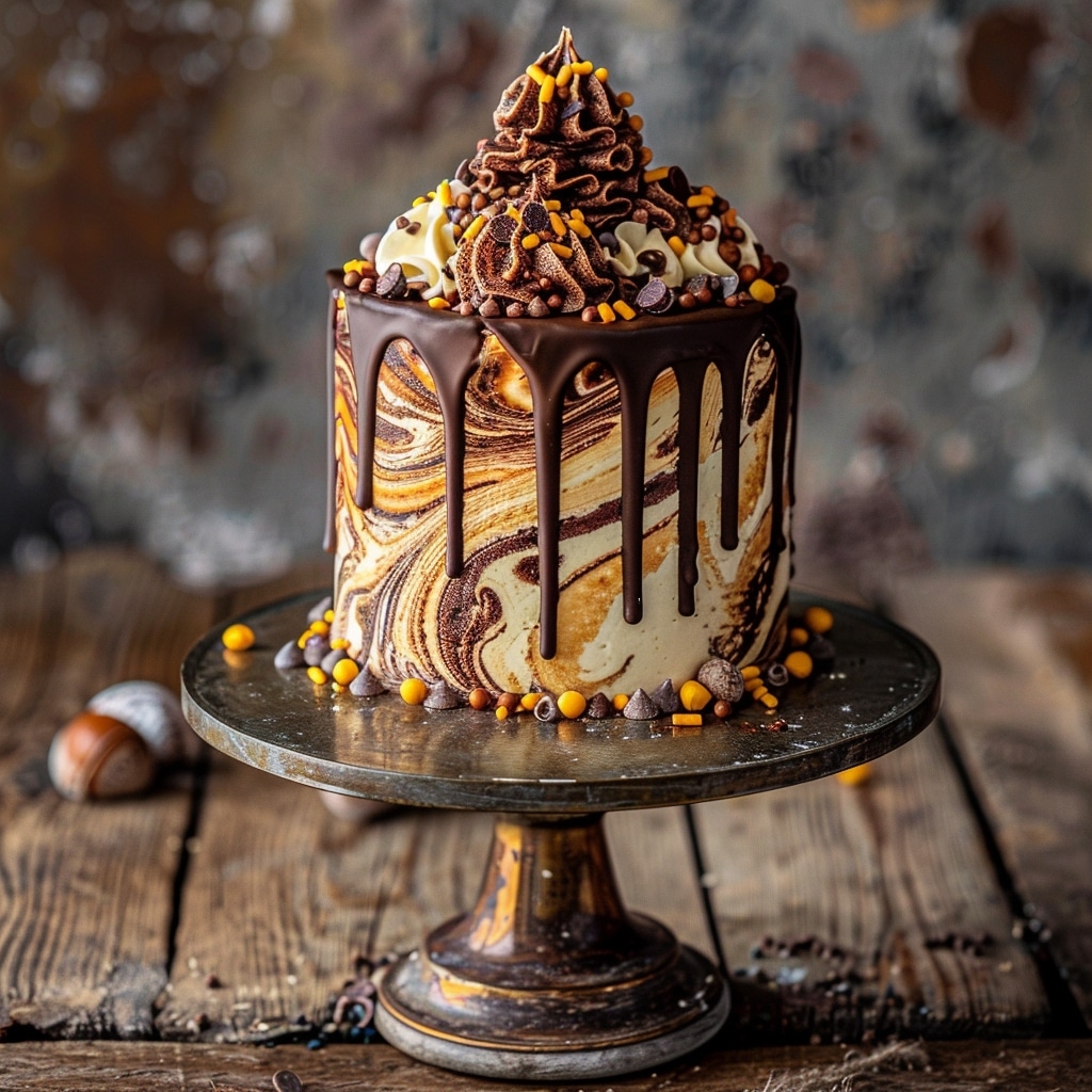 Gâteau marbré à la pâte à tartiner