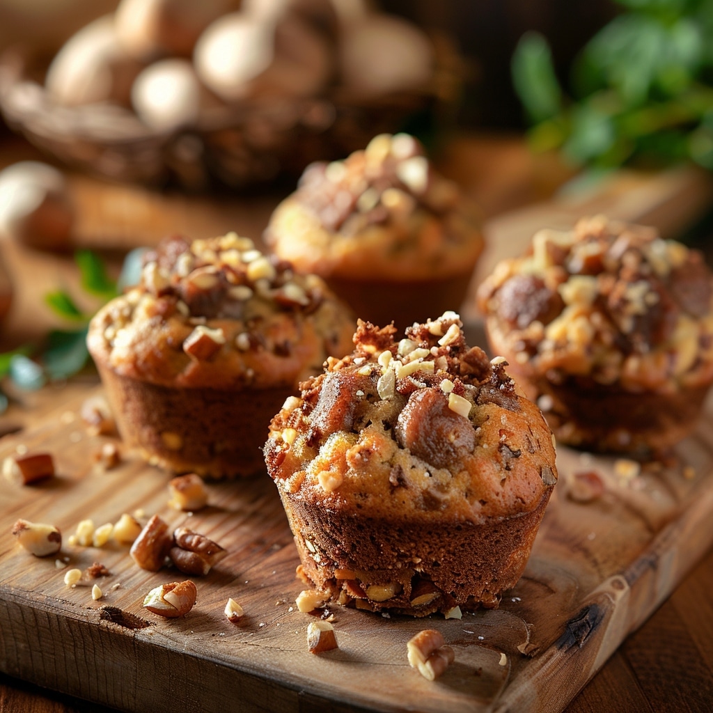 Muffins au saucisson sec et noisettes