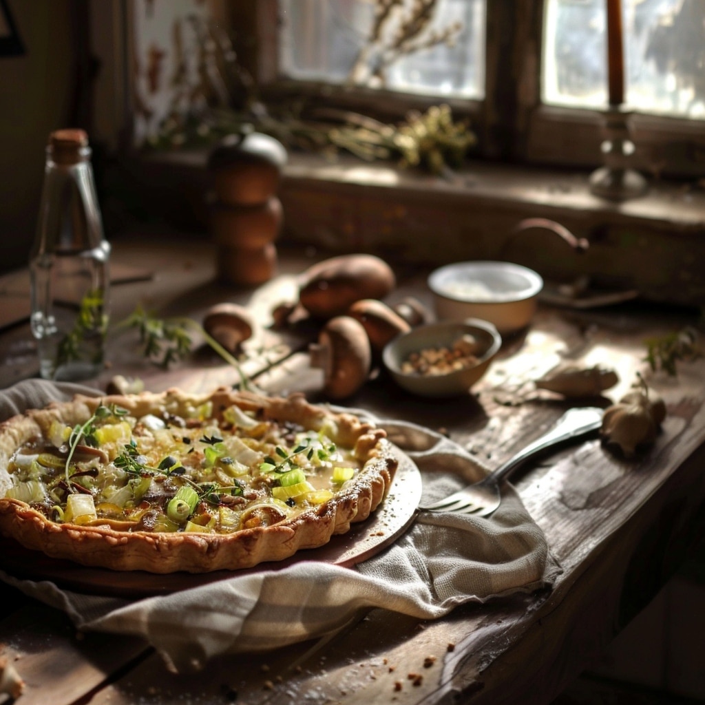 Prix engagé : Tarte fine aux poireaux et champignons