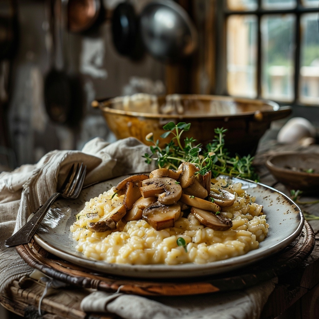 Risotto de petit épeautre aux champignons