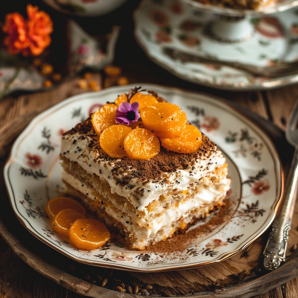 Tiramisu à l’orange et aux biscuits orange pavot