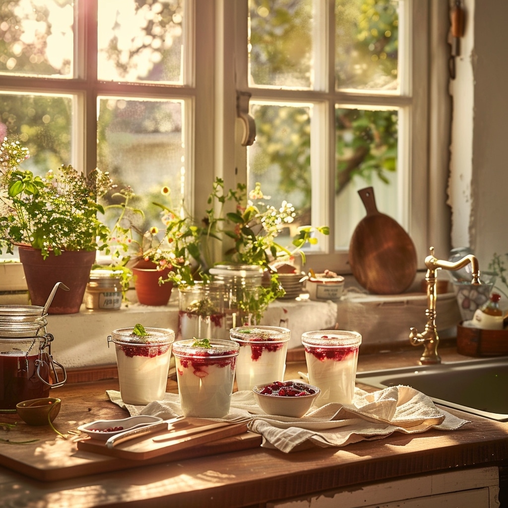 Yaourts au lait de chèvre et confiture – sans yaourtière