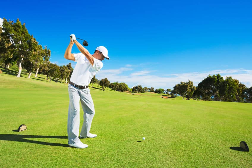 man playing golf