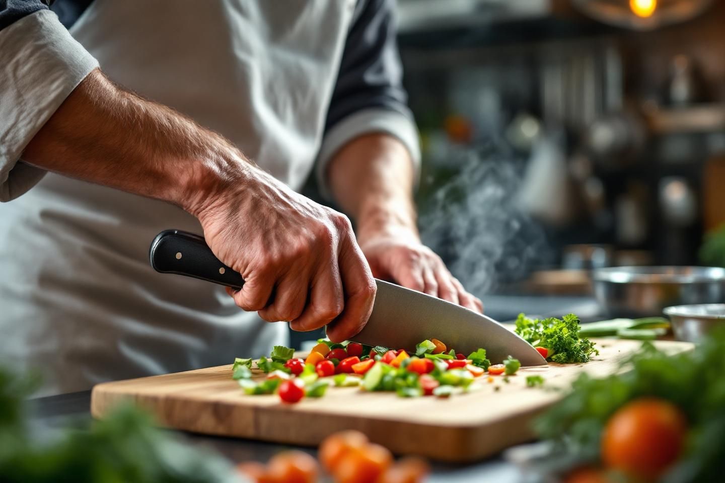 Préparation des légumes et de la base de la soupe